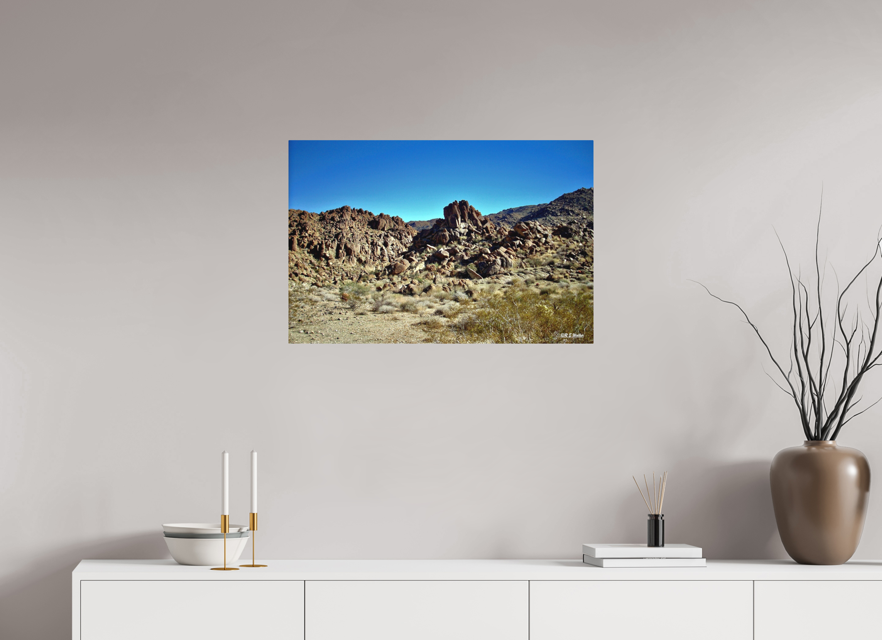 30 x 20″, Aluminum Rock Formations Joshua Tree