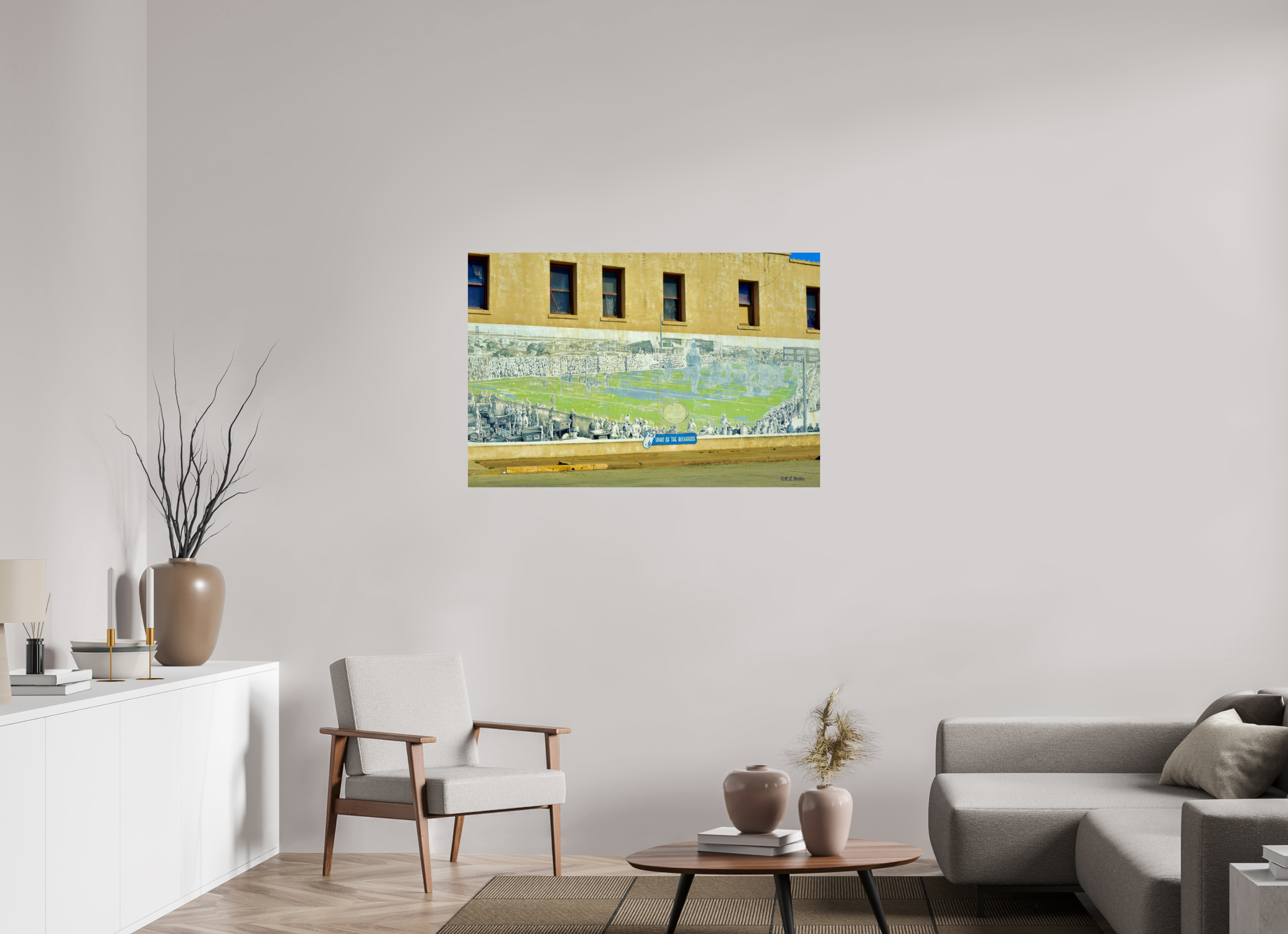 45 x 30″, Glossy Print without border Football Mural Breckenridge, TX