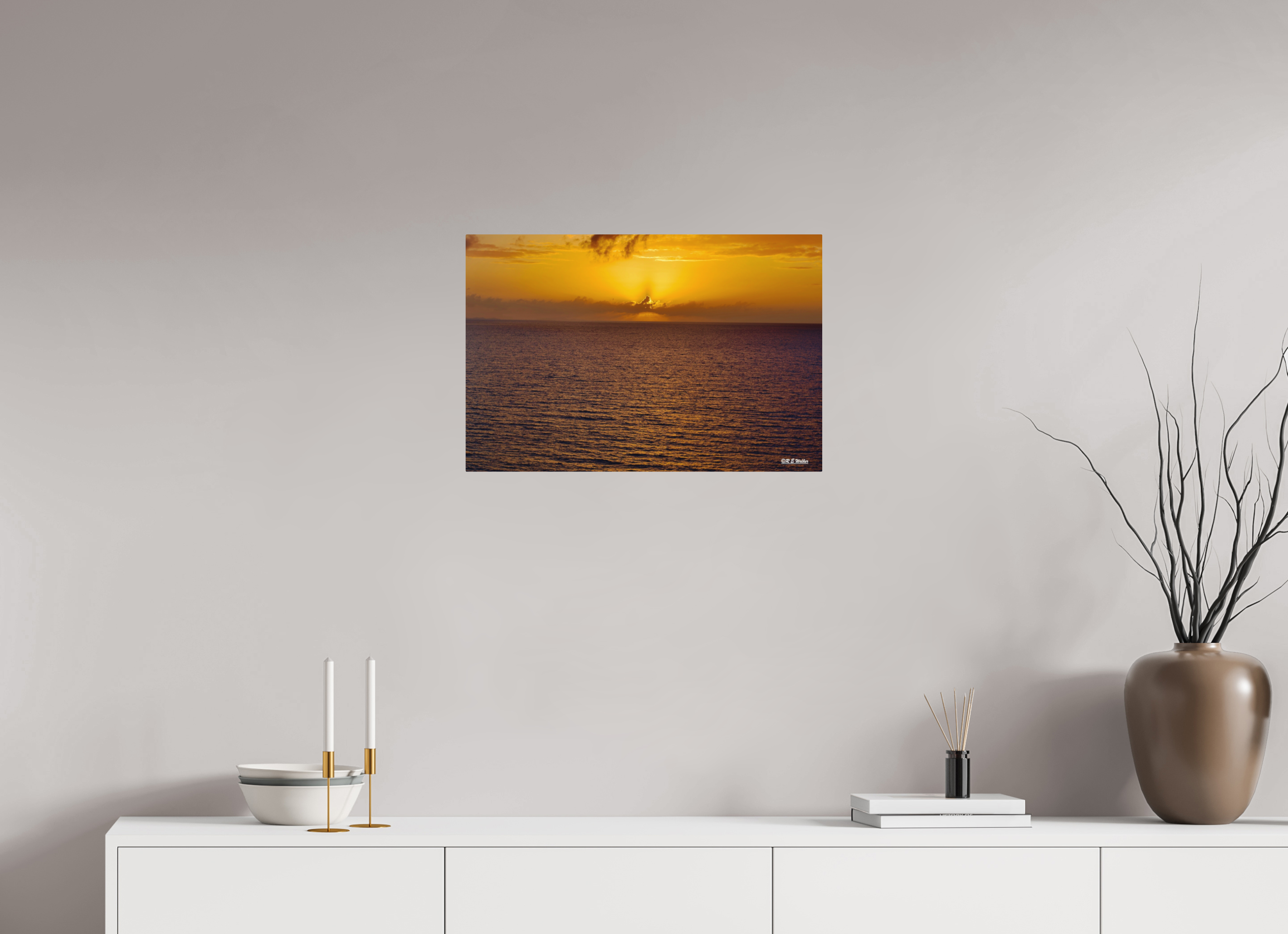 24 x 16″, Aluminum Sunset at Sea