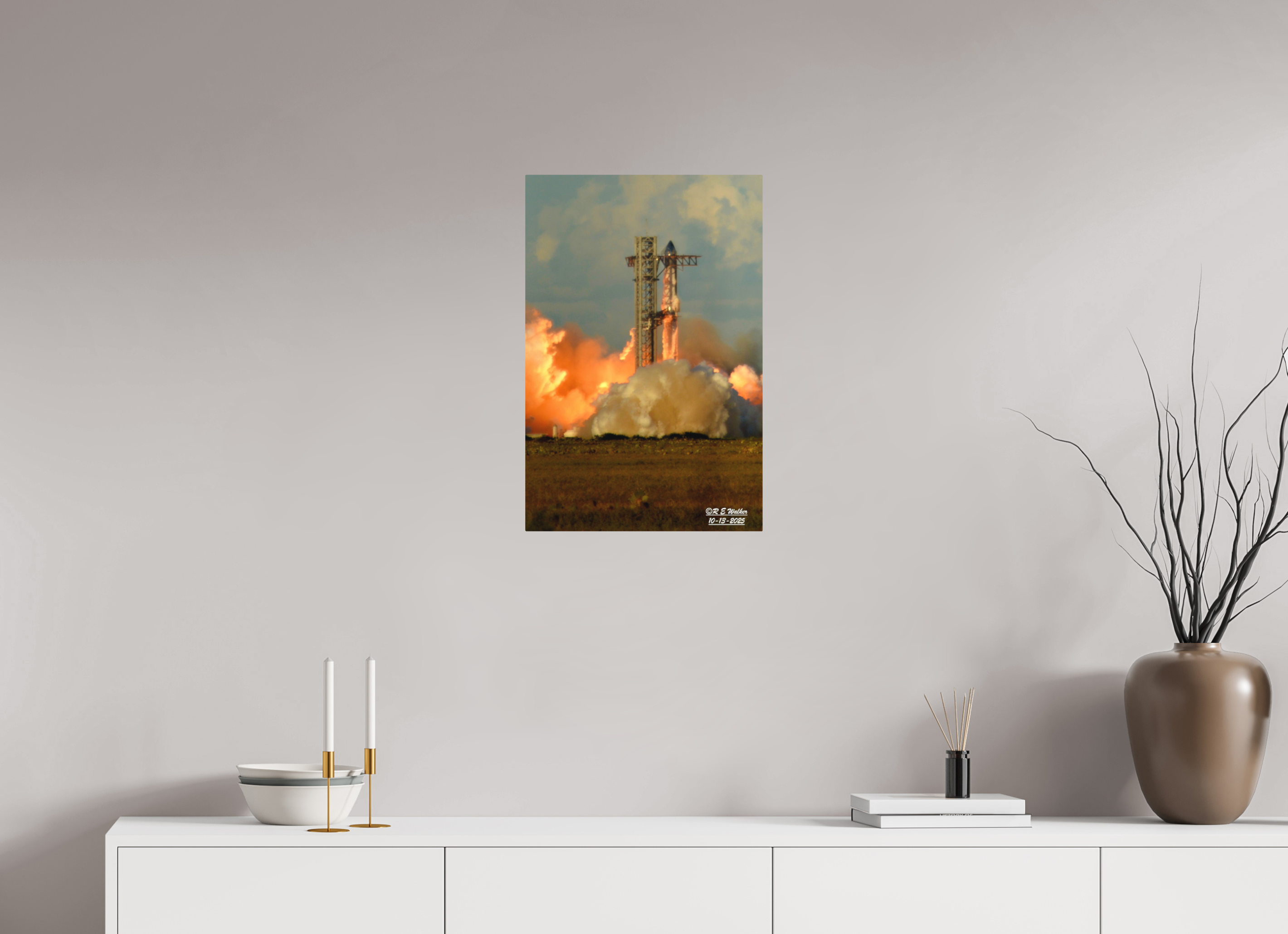 16 x 24″, Aluminum SpaceX Starship Launch