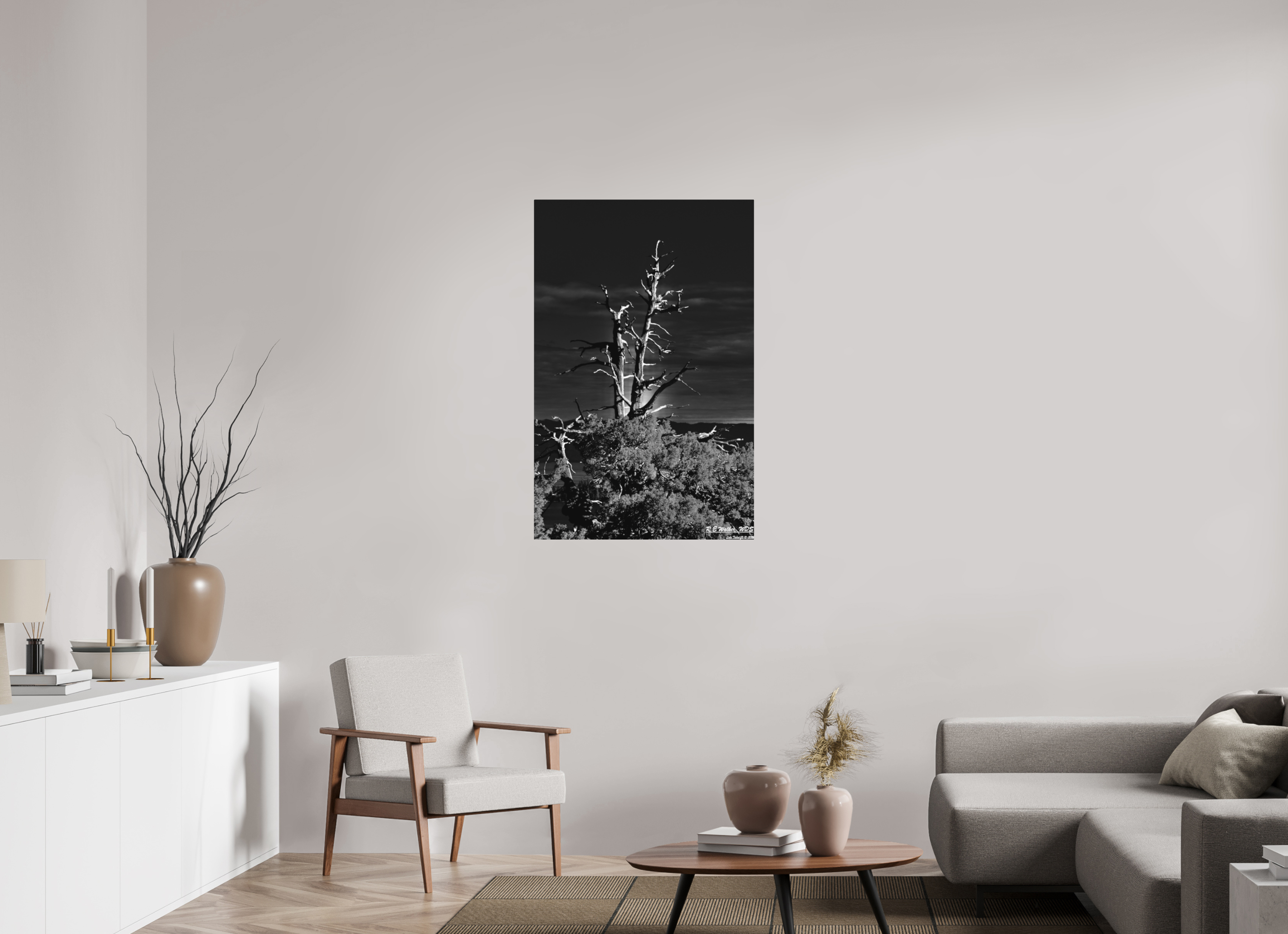 28 x 43.3″, Aluminum Tahoe tree silhouette