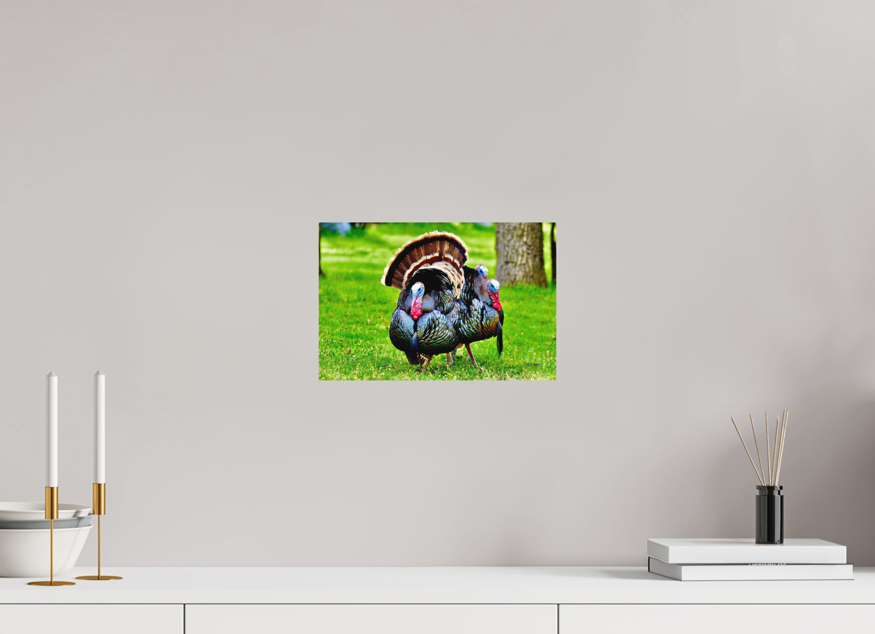 12 x 8″, Aluminum 3 gang of Turkeys