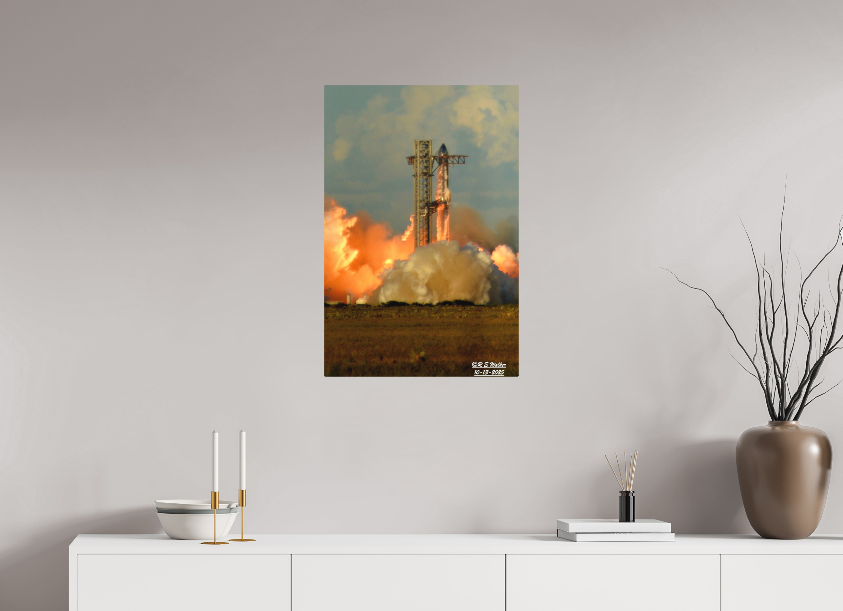 20 x 30″, Aluminum SpaceX Starship Launch Ignition