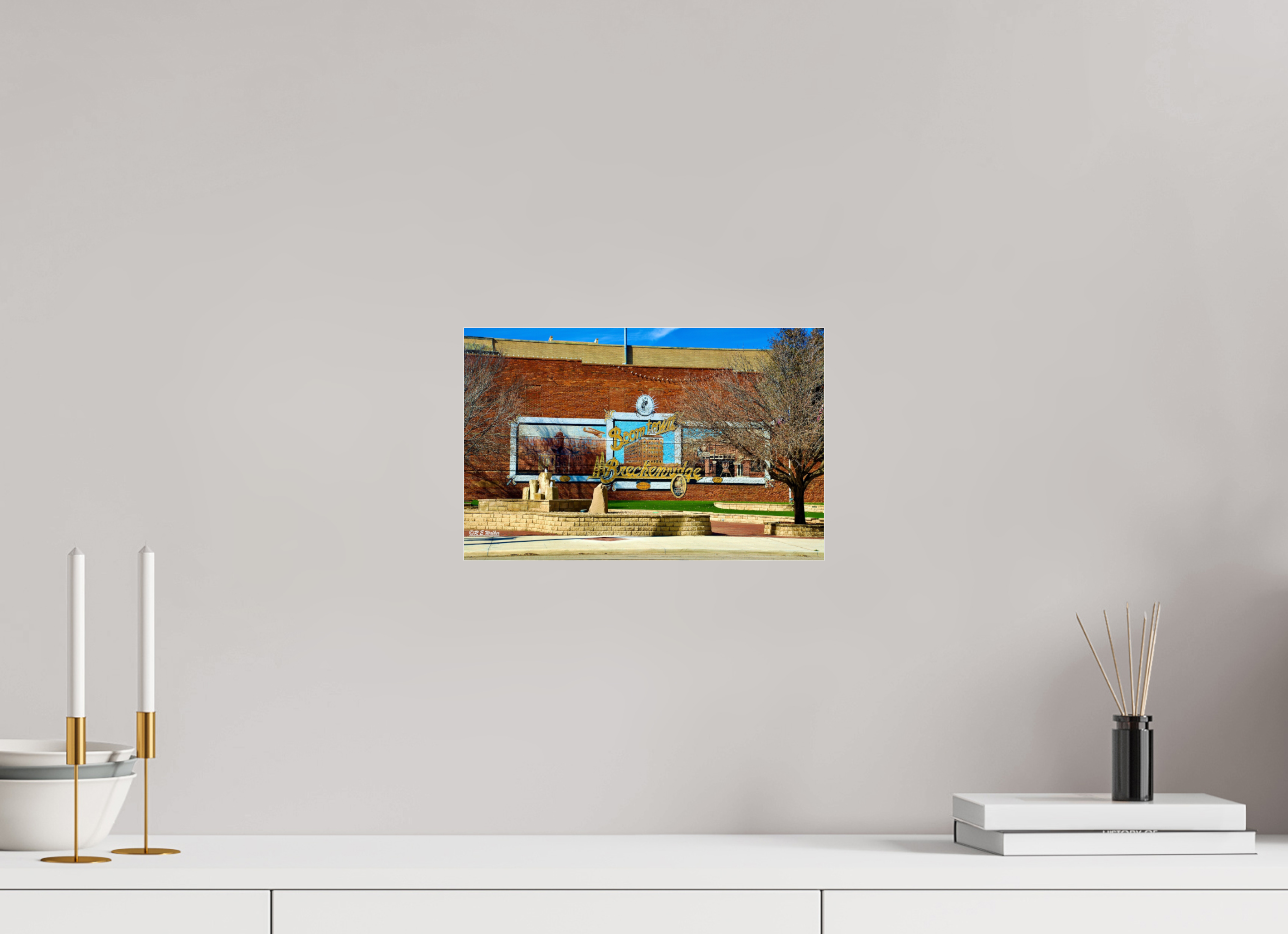 12.4 x 8″, acrylic-noframe-glossy Breckenridge, TX Downtown Entry Mural