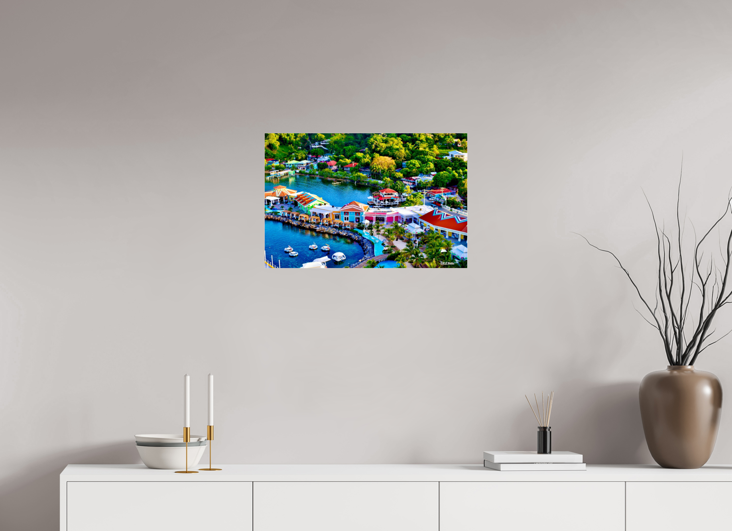 24 x 16″, acrylic-noframe-glossy Roatan Port