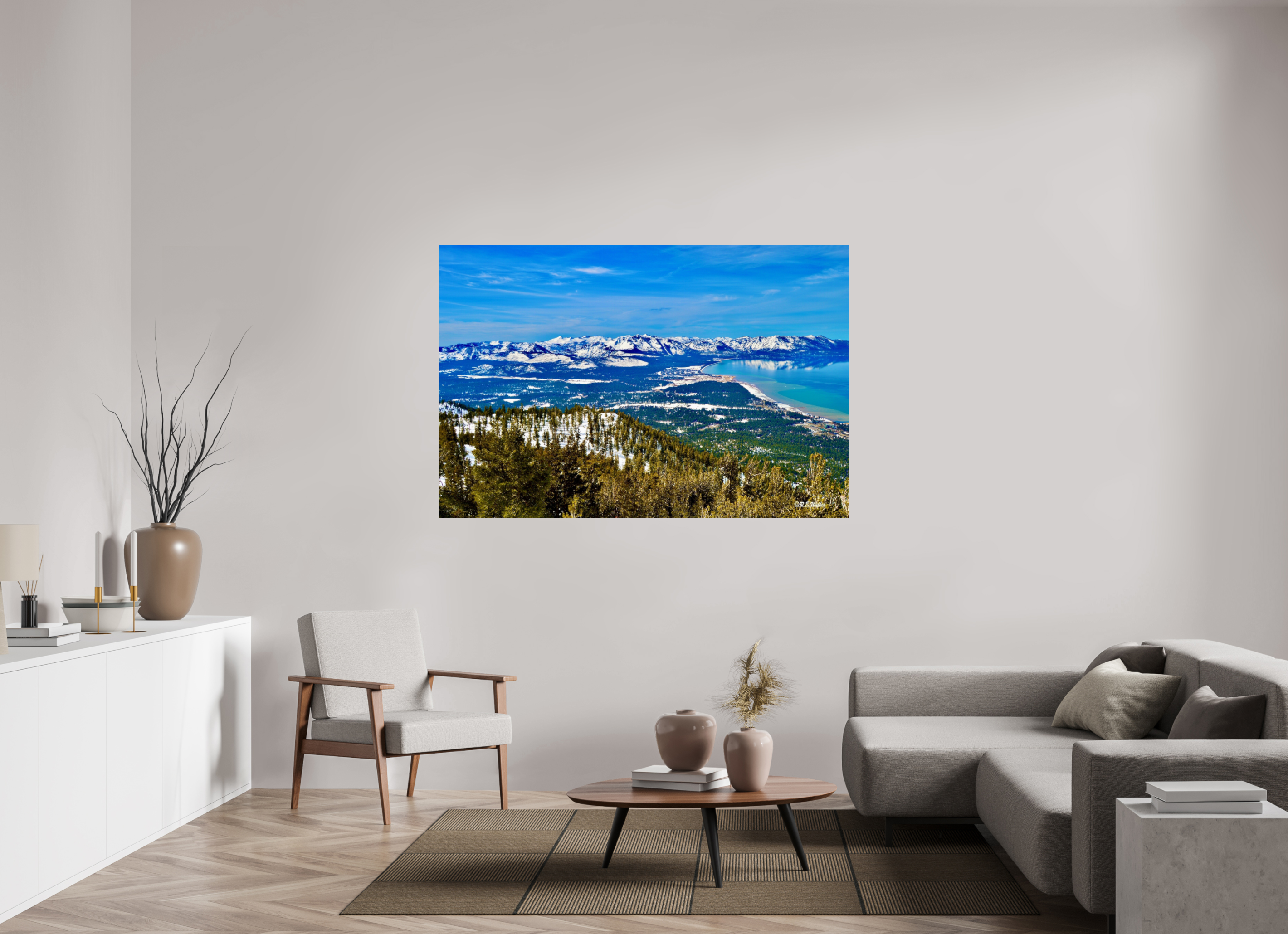66 x 44″, Glossy Print without border Lake Tahoe Partial View