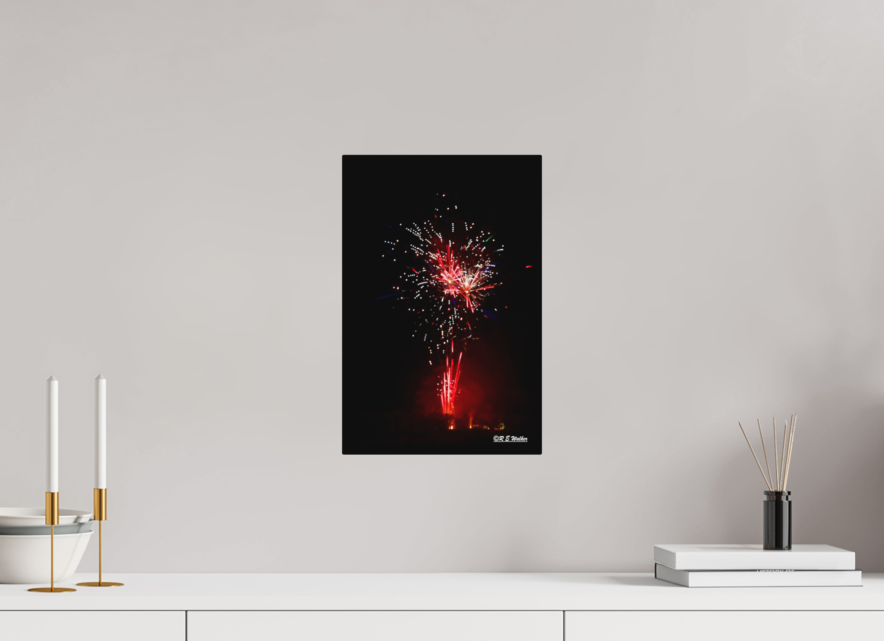 10 x 15″, Aluminum Light Bulb Fireworks