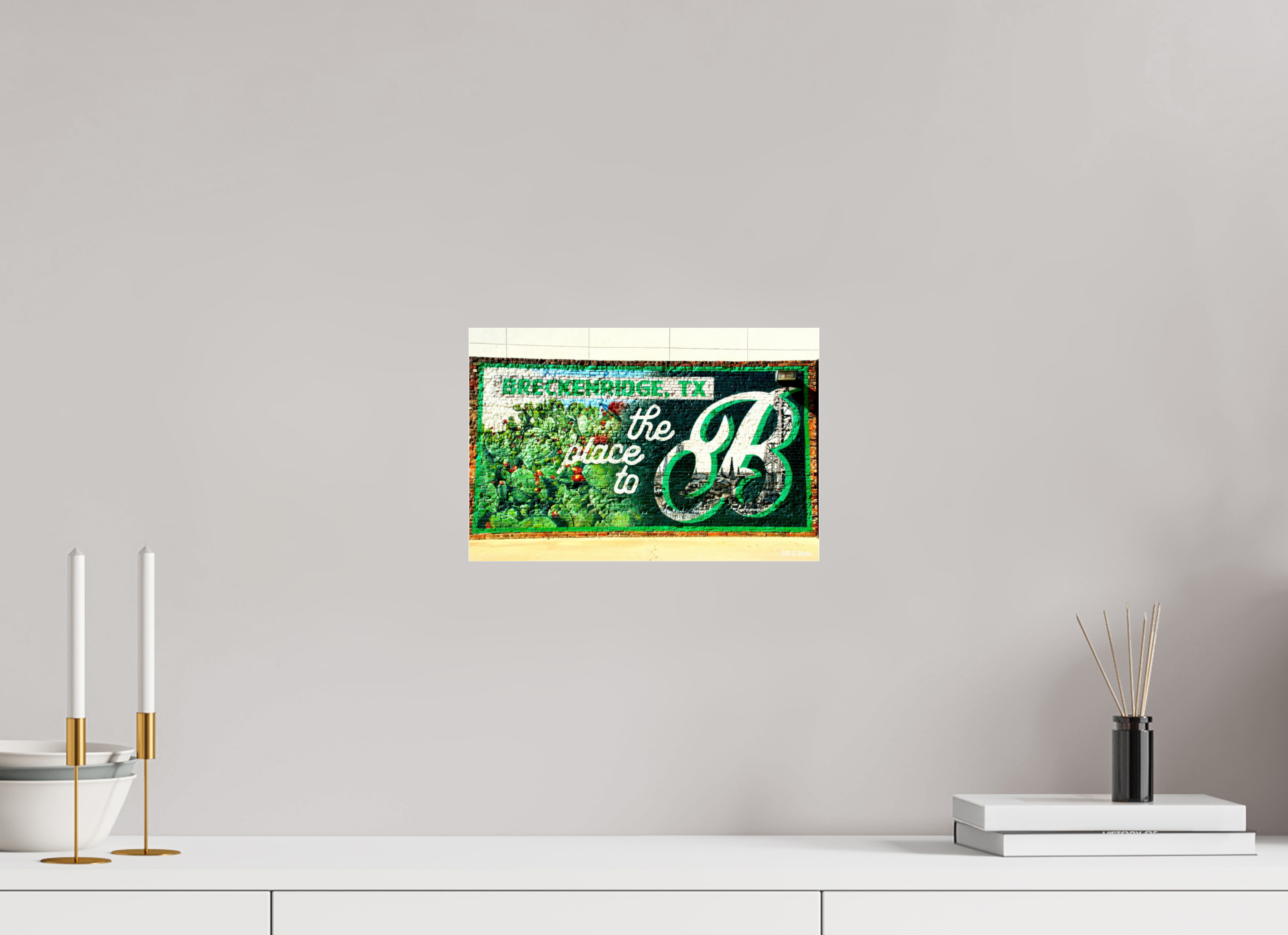 12 x 8″, acrylic-noframe-glossy Place to B Mural
