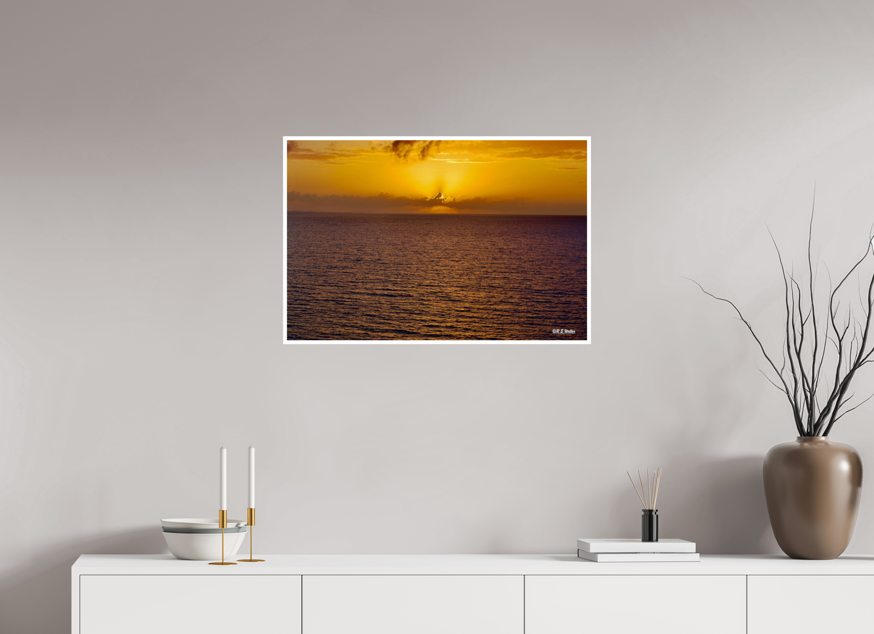 30 x 20″, Print with 0.4in white border Sunset at Sea