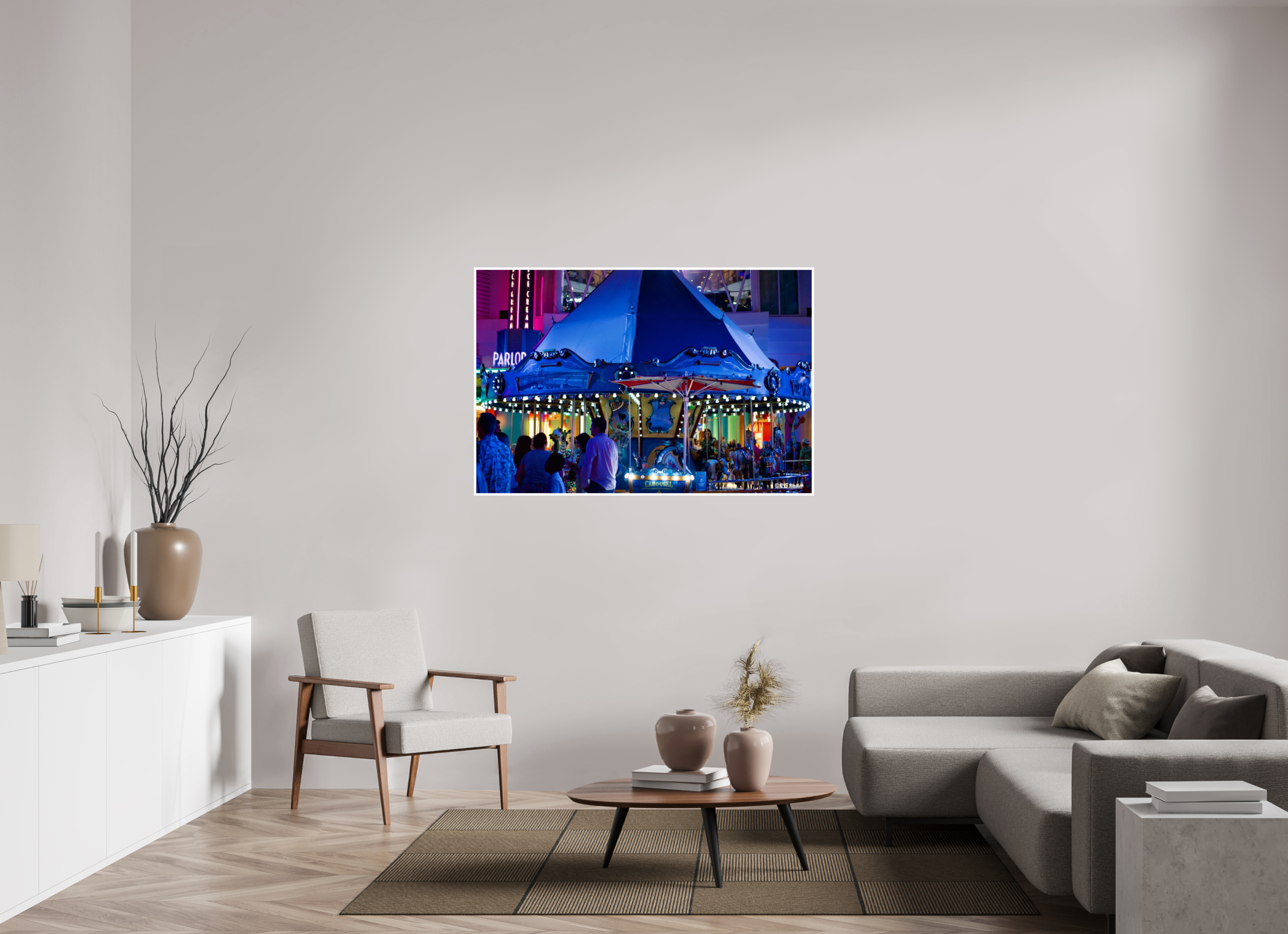 54 x 36″, Print with 0.4in white border Ship Carousel