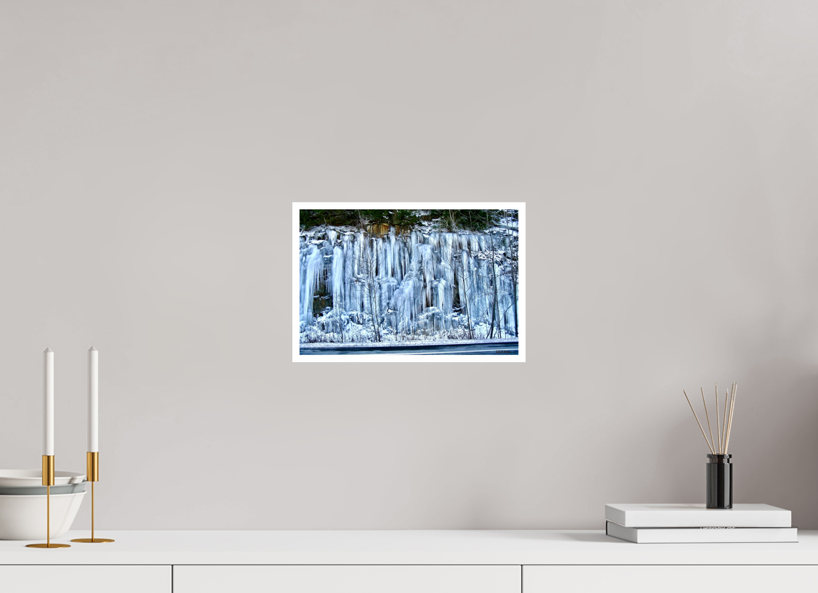 12 x 8″, Print with 0.4in white border Ice Wall Version