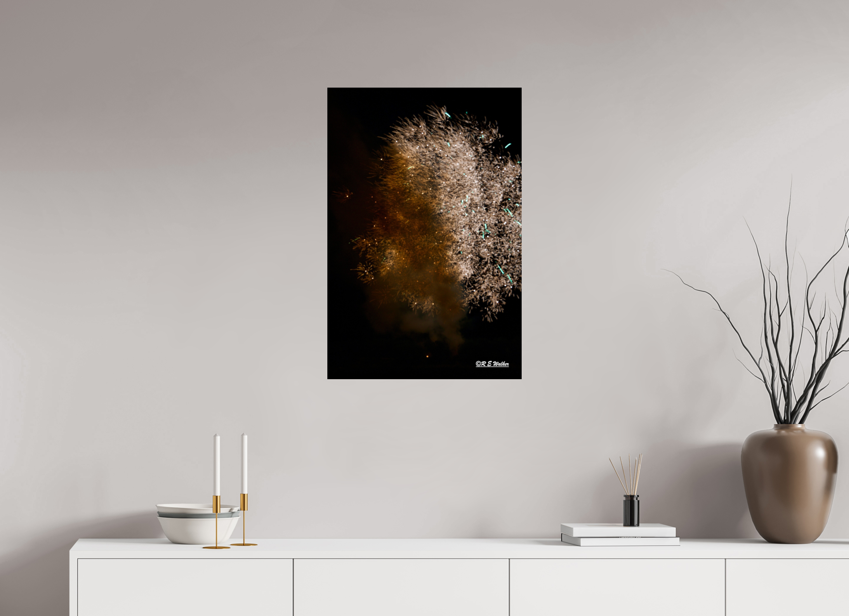 20 x 30″, Glossy Print without border Face in Fireworks