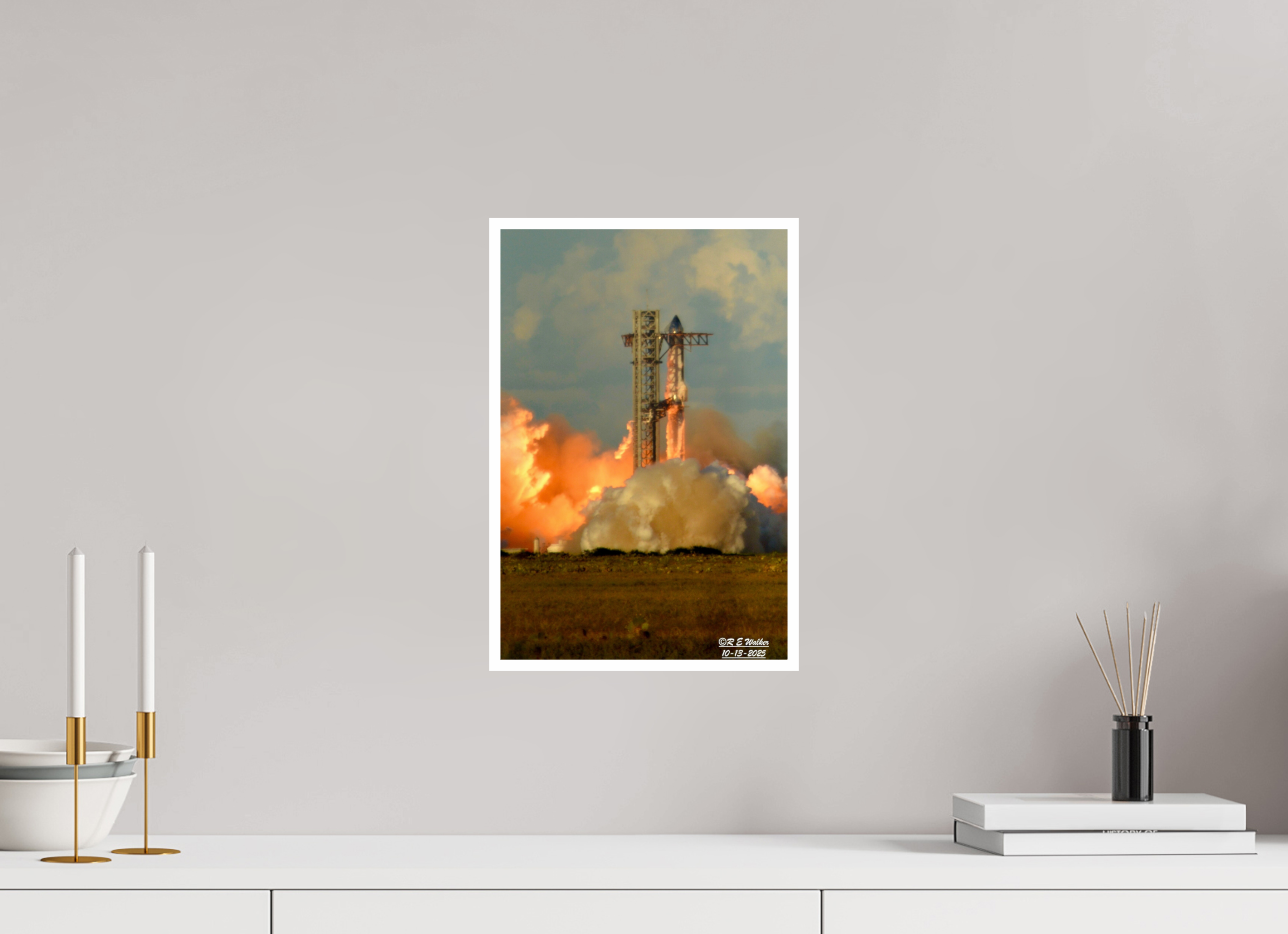 10 x 15″, Print with 0.4in white border SpaceX Starship Launch Ignition