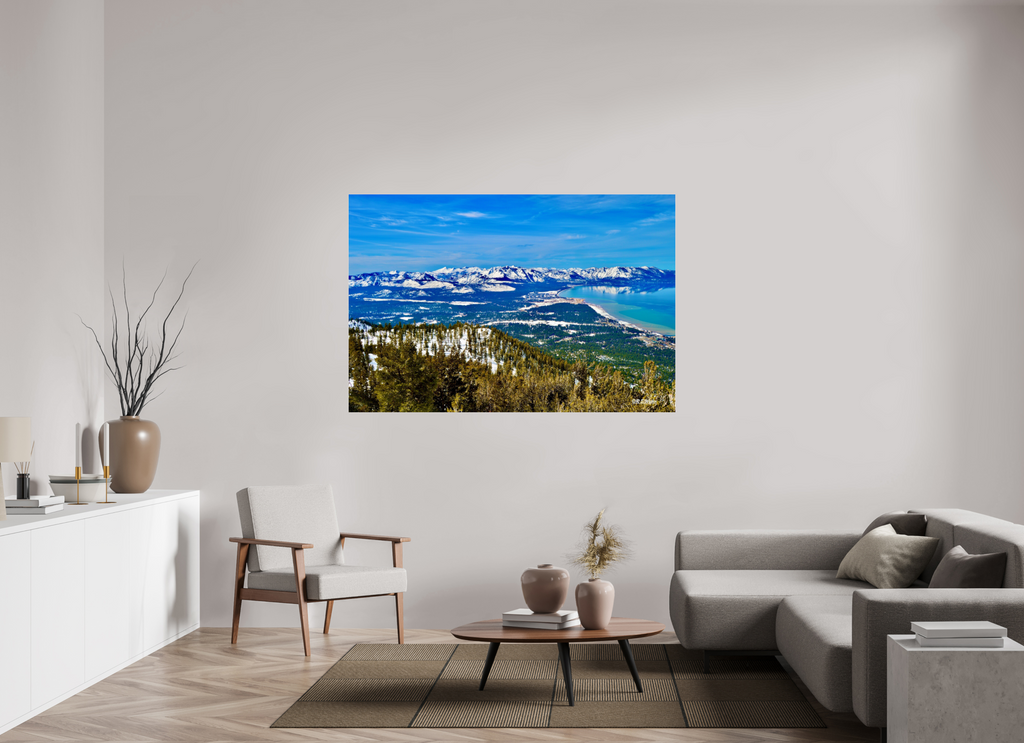 66 x 44″, Photo Print Under Acrylic Glass Lake Tahoe Partial View