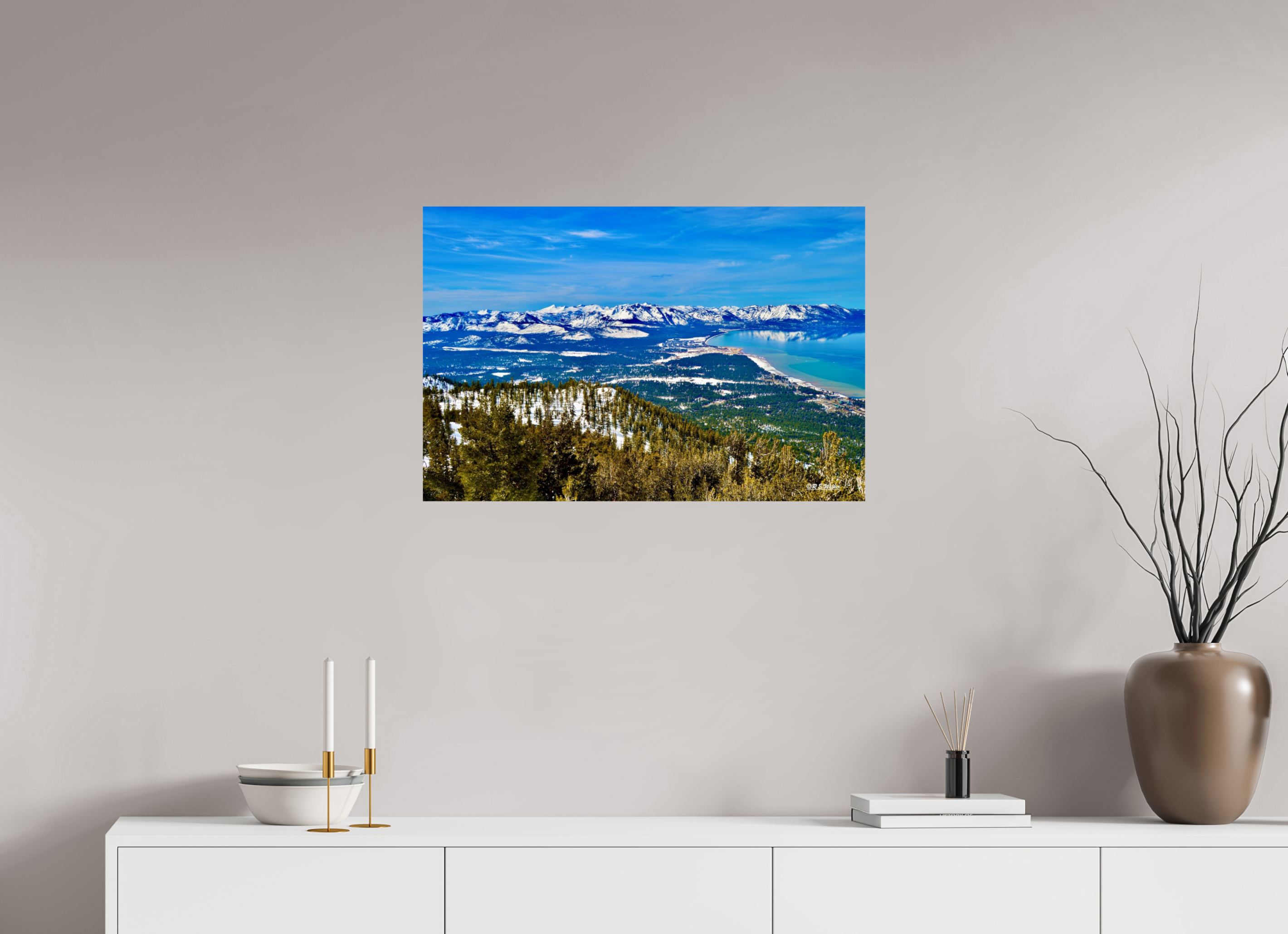 30 x 20″, Glossy Print without border Lake Tahoe Partial View