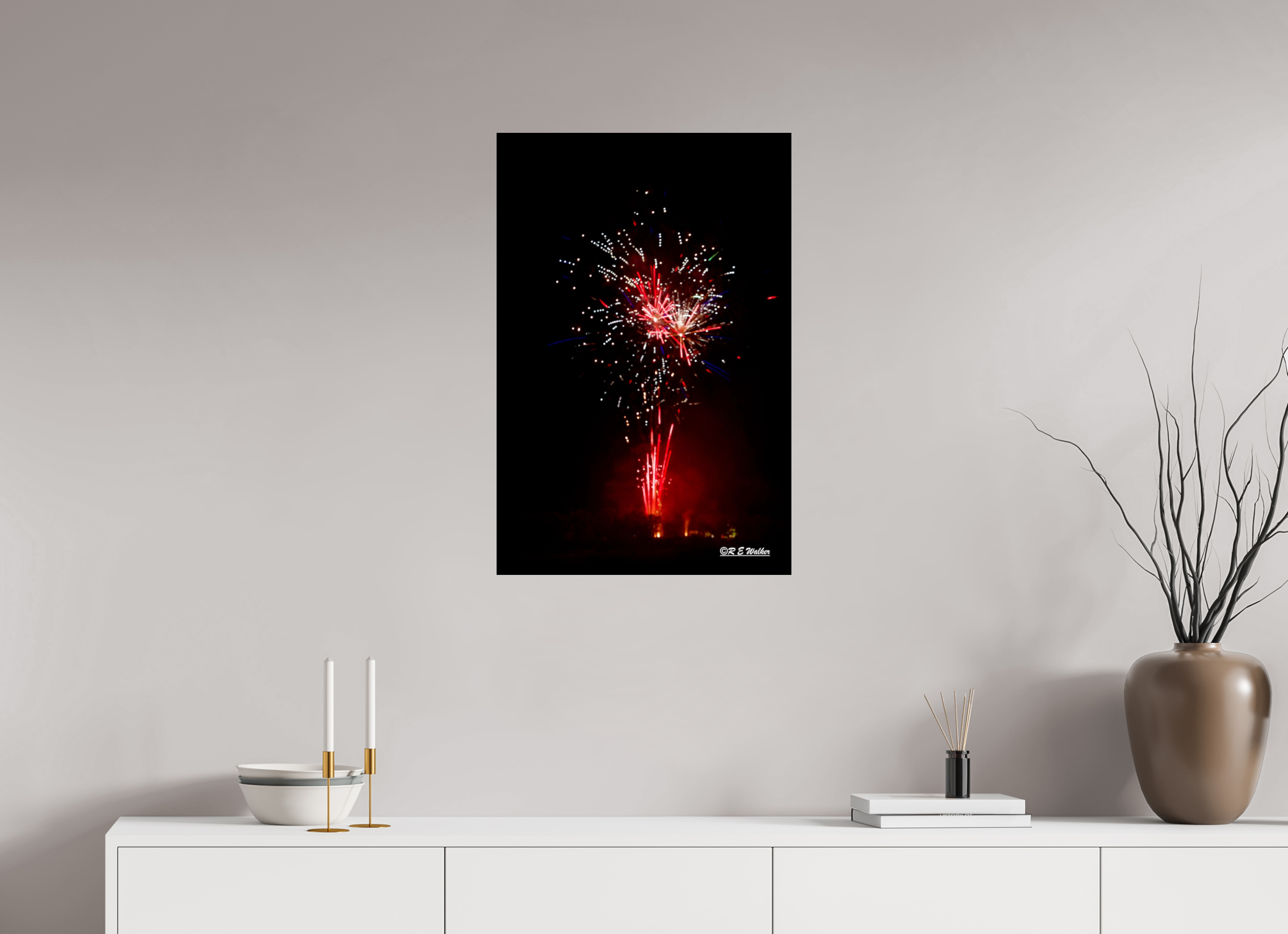 20 x 30″, Glossy Print without border Light Bulb Fireworks