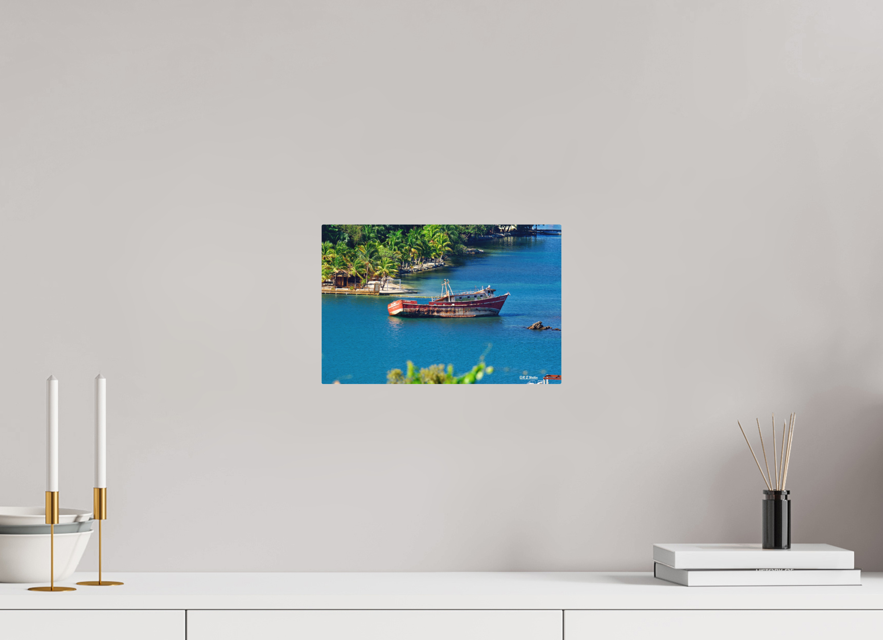 12 x 8″, Aluminum Wreckage in Roatan Honduras