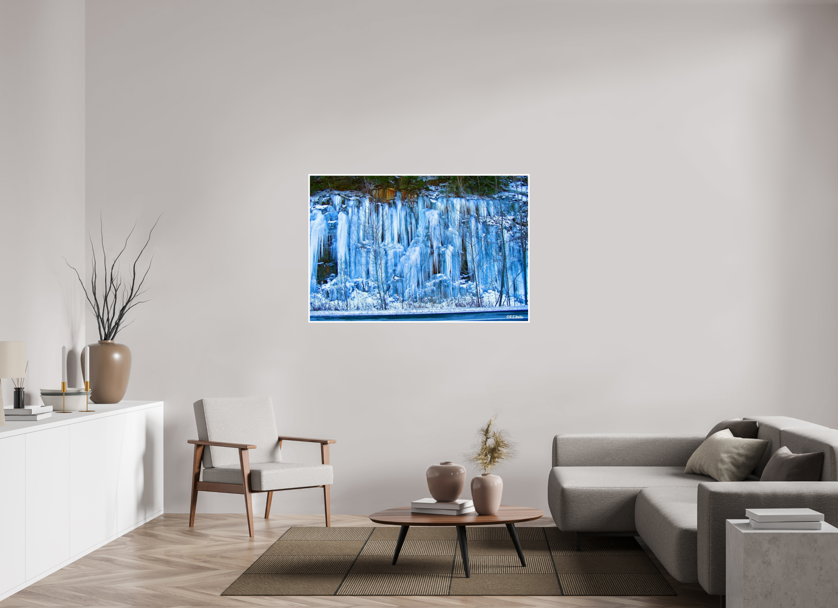 54 x 36″, Print with 0.4in white border Ice Wall
