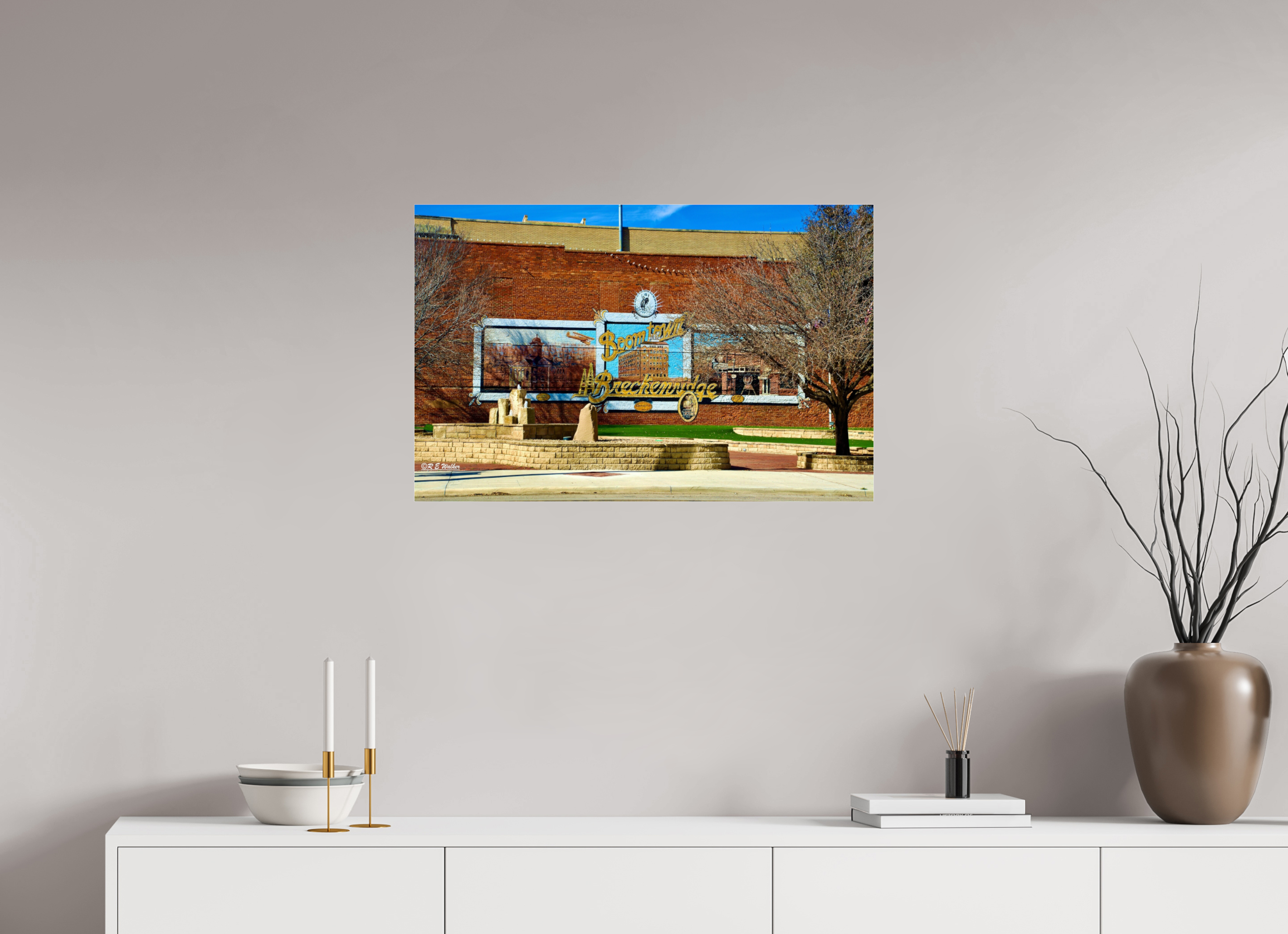 30.9 x 20″, acrylic-noframe-glossy Breckenridge, TX Downtown Entry Mural