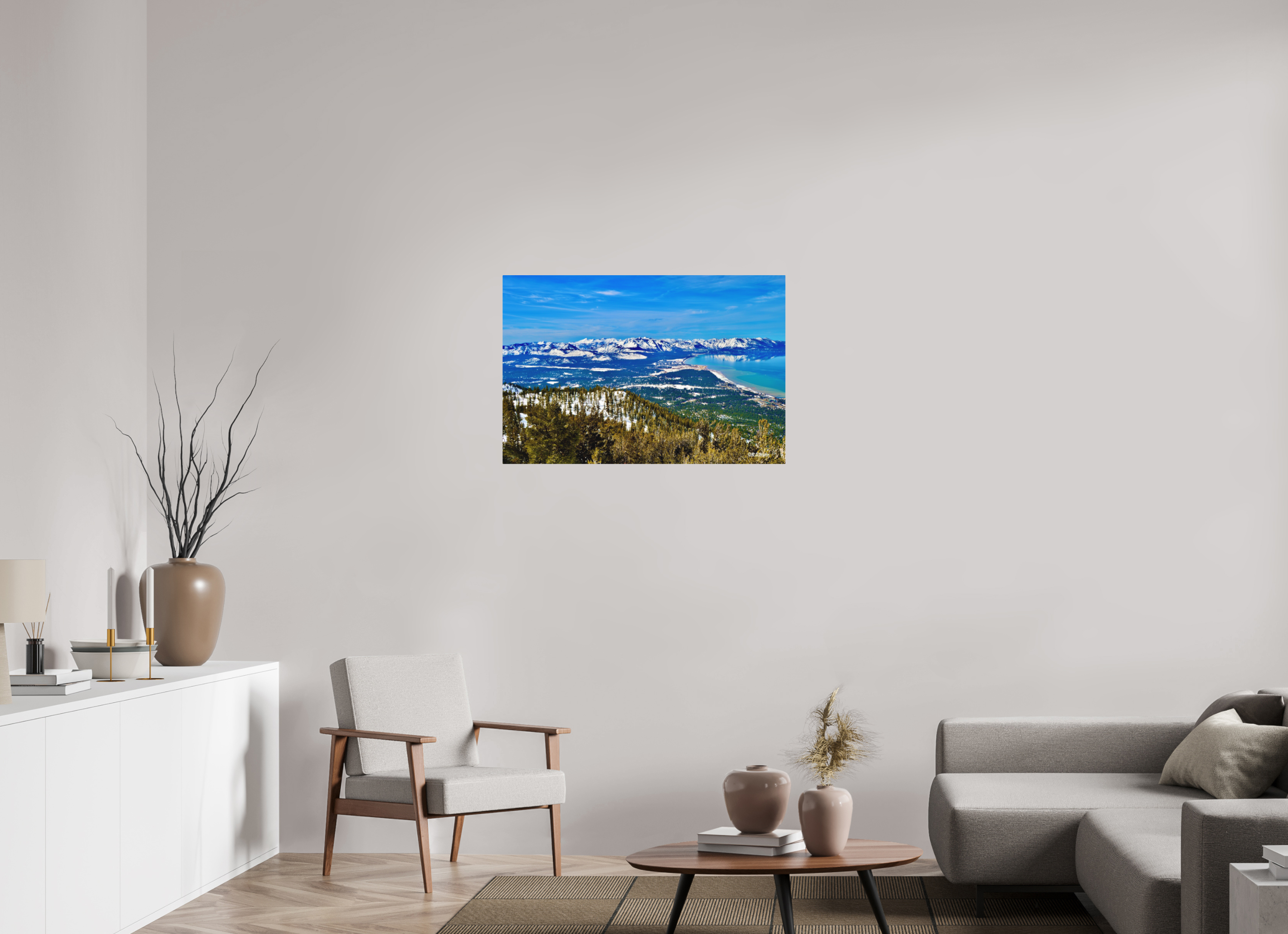 36 x 24″, Aluminum Lake Tahoe Partial View