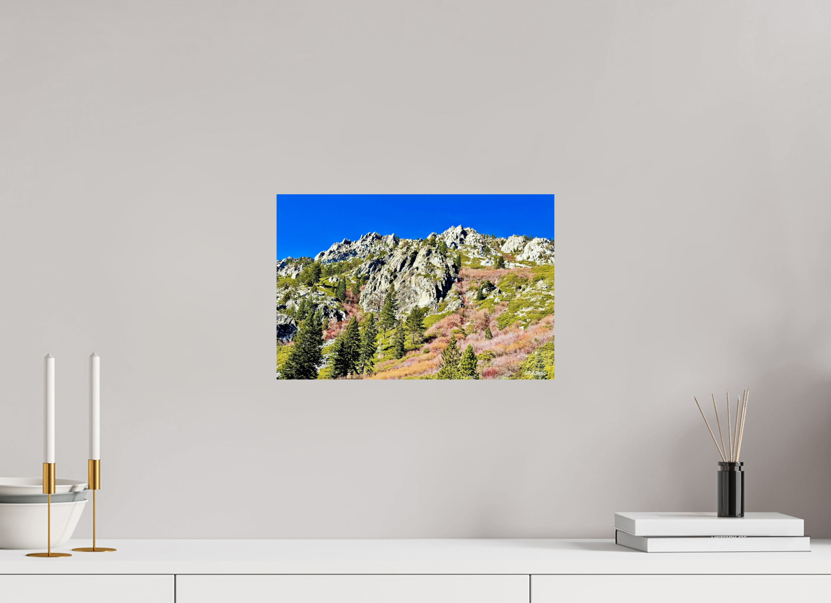 15 x 10″, Glossy Print without border Emerald Bay Mountain View
