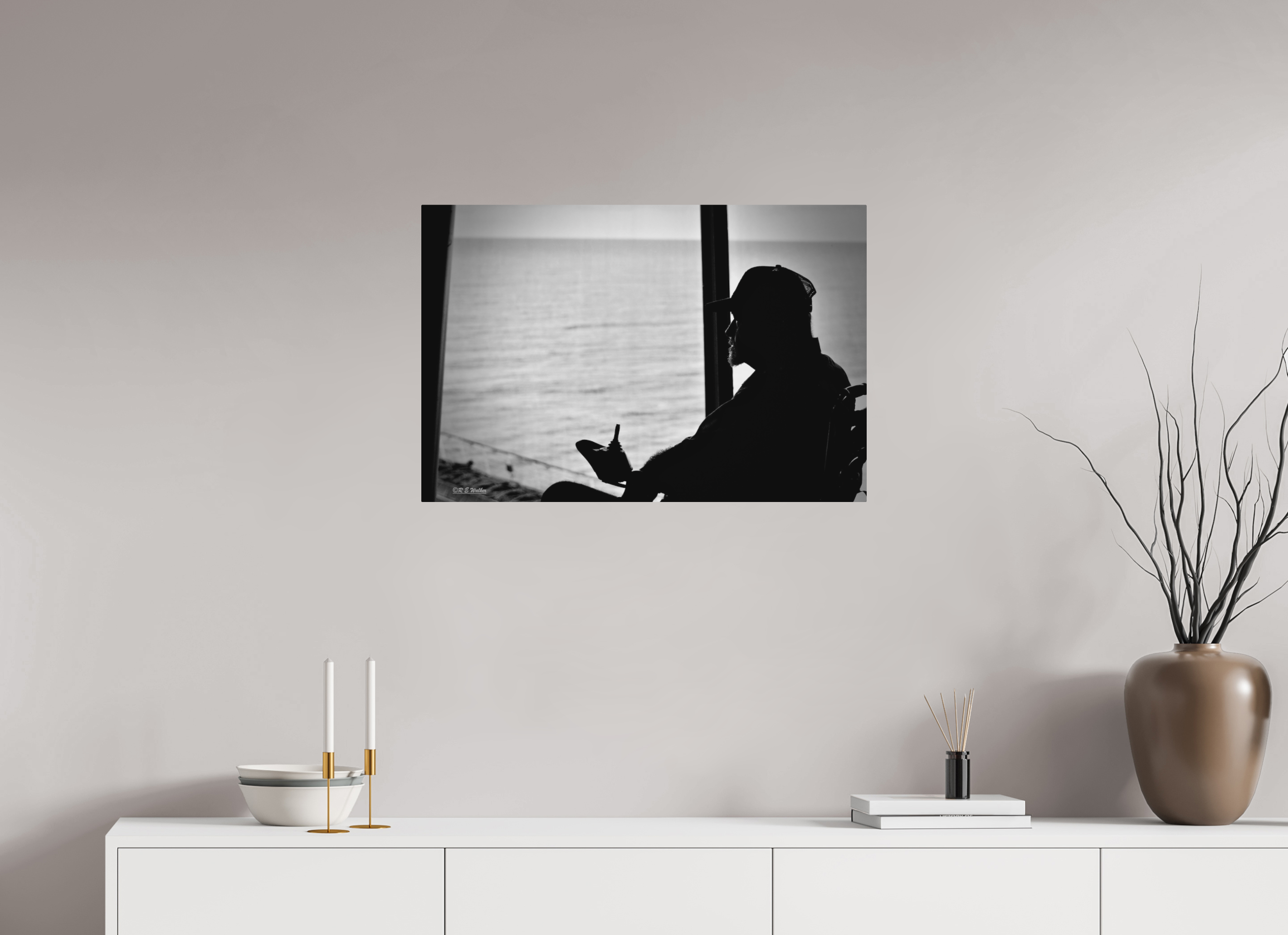30 x 20″, Aluminum Watching the Sea