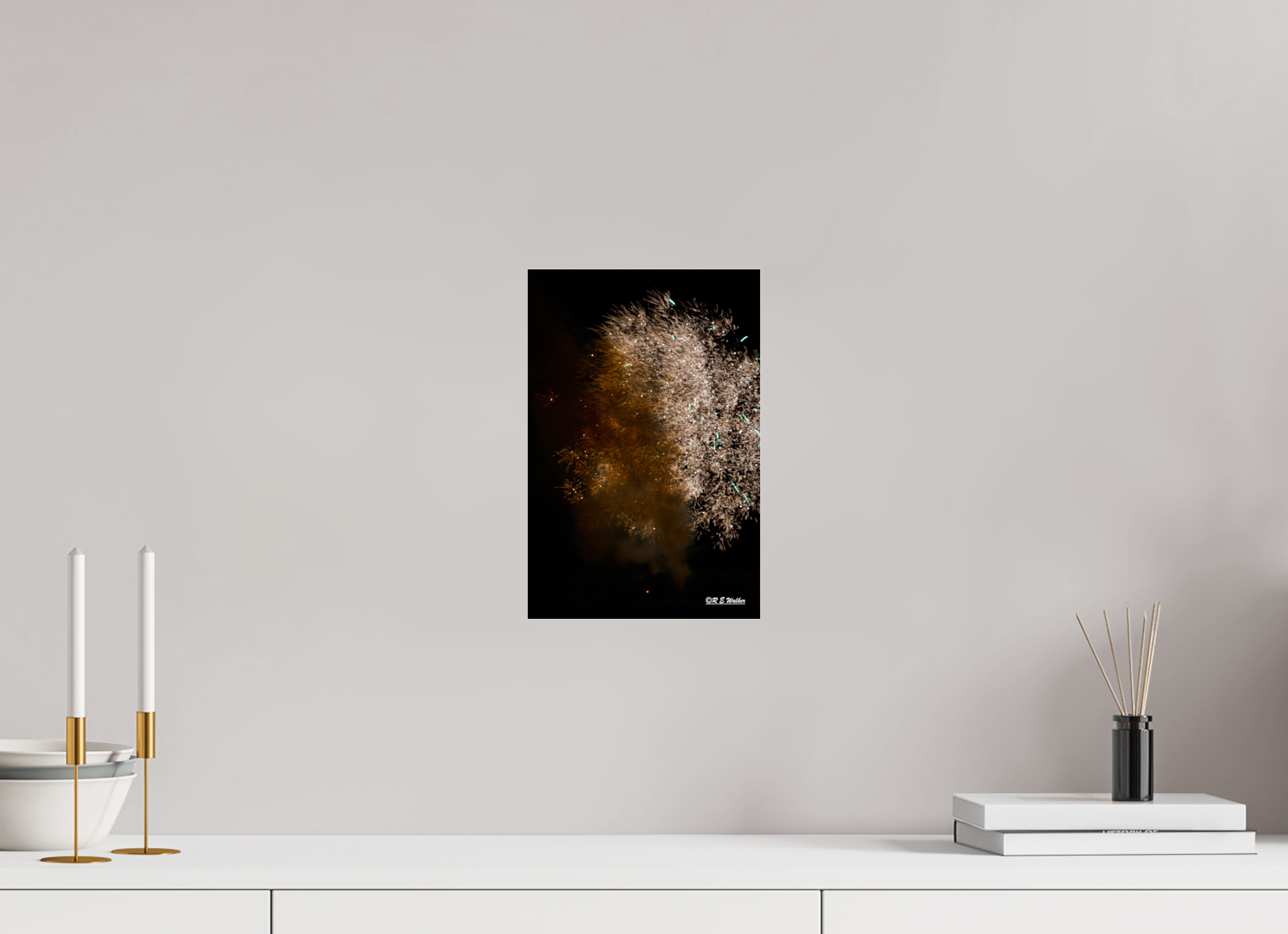 8 x 12″, acrylic-noframe-glossy Face in Fireworks